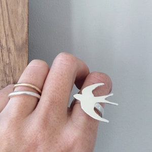 swallow ring bird ring sterling silver swallow bold ring image 1