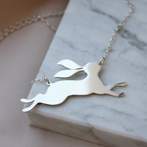 silver rabbit necklace / lucky rabbit pendant / bunny necklace / year of the rabbit / chinese zodiac calendar