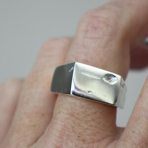 Heavy Angular Silver Ring / Faceted Geometric Statement Ring