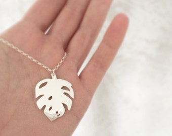 leaf pendant delicious monster necklace two sterling leaves long chain