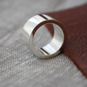 Anillo extra grueso de plata de ley – Banda de puros unisex resistente / Anillo de plata maciza de 12 mm de ancho