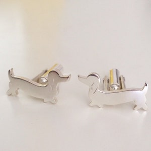 Dachshund cufflinks mens cufflinks quirky mens jewelry sterling silver best man grooms gift