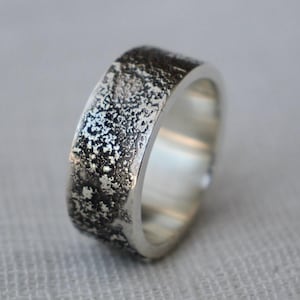 organic textured sterling silver ring  / handmade rustic silver stacking ring / bold chunky silver ring