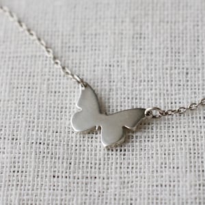 Sterling Silver Butterfly Pendant Necklace: Dainty Insect Charm