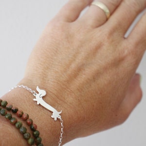 Dachshund bracelet / sausage dog bracelet / silver stacking bracelet / layering dog bracelet / gift for Dachshund lovers / Daxie jewelry image 3