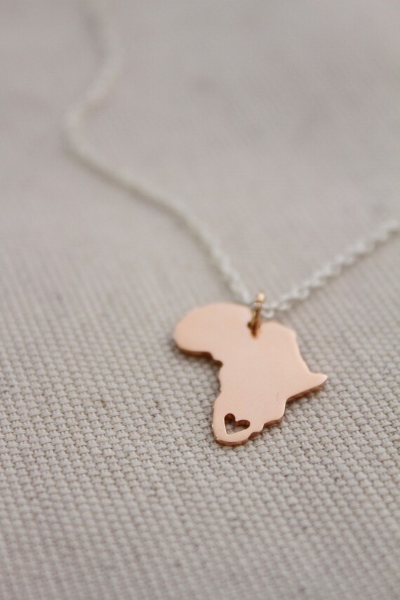 Rose gold africa pendant deals
