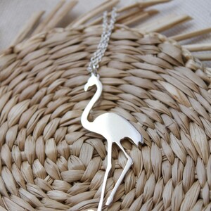 flamingo earrings / silver flamingo studs / tropical jewelry image 6