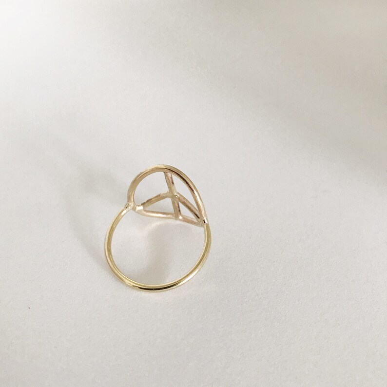 Gold Peace Ring / Peace Sign Ring / Solid 9ct Gold Ring / Boho  Etsy
