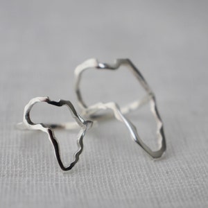 Sterling Silver Africa Outline Ring - Handmade African Keepsake - Etsy