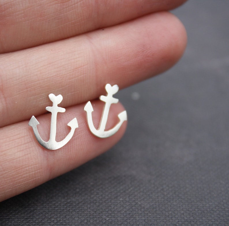 Anchor Earrings Anchor Studs Anchor Stud Earrings Love Jewelry Etsy