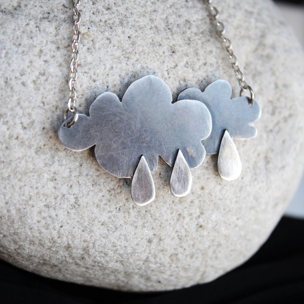 Pendentif nuage de pluie collier jour de pluie bijoux météo