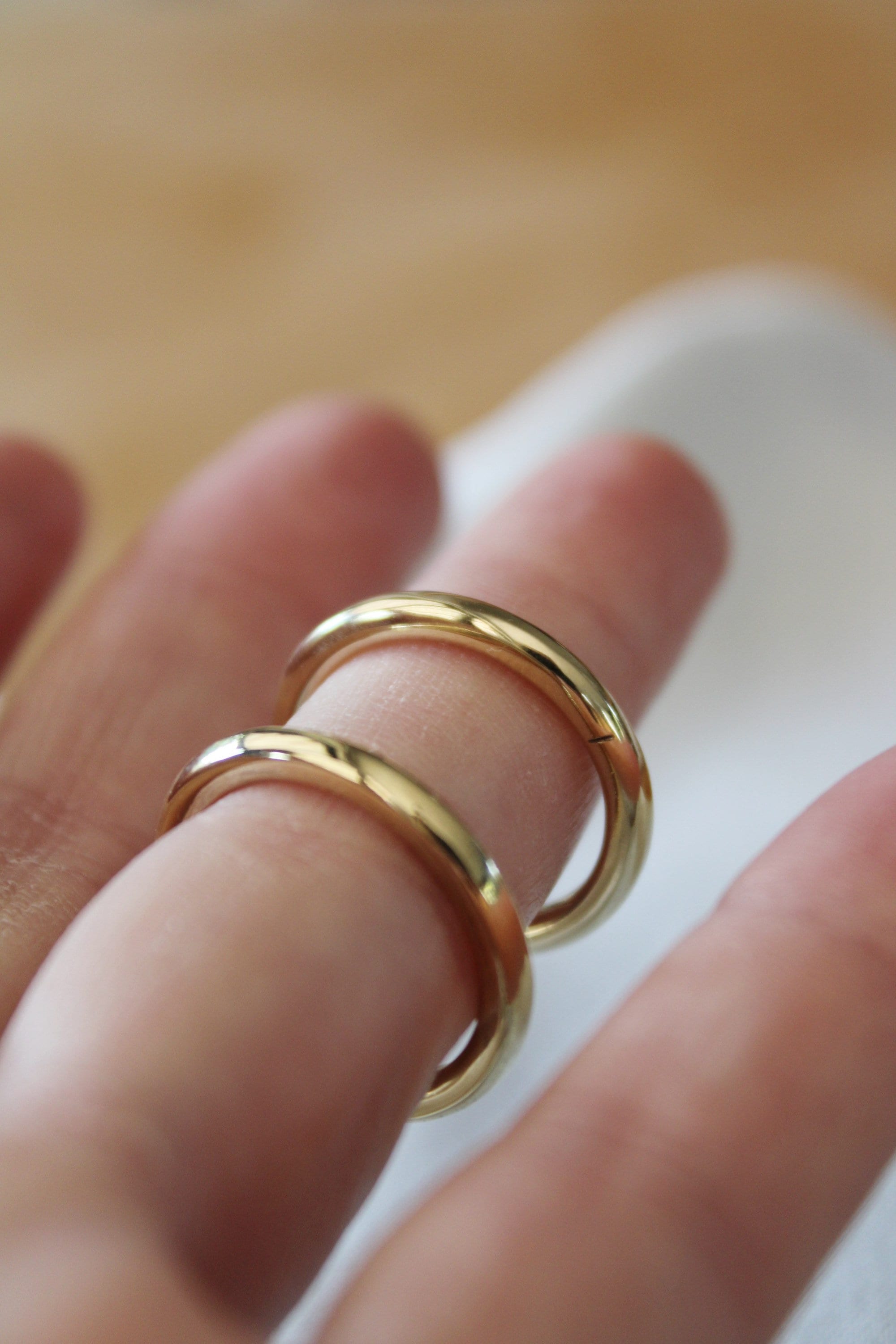 Bold Fully Round Solid 9ct Gold Ring / 1.5 or 2.5mm Round / Thick Yellow Gold Stacking Rings