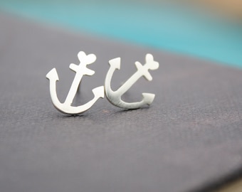 anchor earrings anchor studs anchor stud earrings love jewelry nautical earrings anchor posts