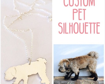 custom pet silhouette pendant / pet necklace / dog pendant / cat necklace / personalized photo necklace / dog memorial gift