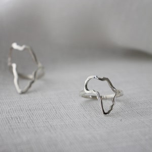 Sterling Silver Africa Outline Ring - Handmade African Keepsake - Etsy