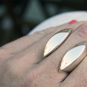 large chunky silver ring / adjustable statement ring / heavy silver ring / unique show stopper / open clam ring image 6