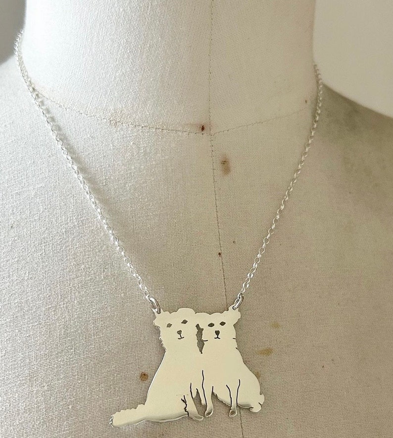 personalized pet portrait necklace / cat necklace / your dog pendant / animal jewelry / dog necklace from photo / memorial jewelry image 2