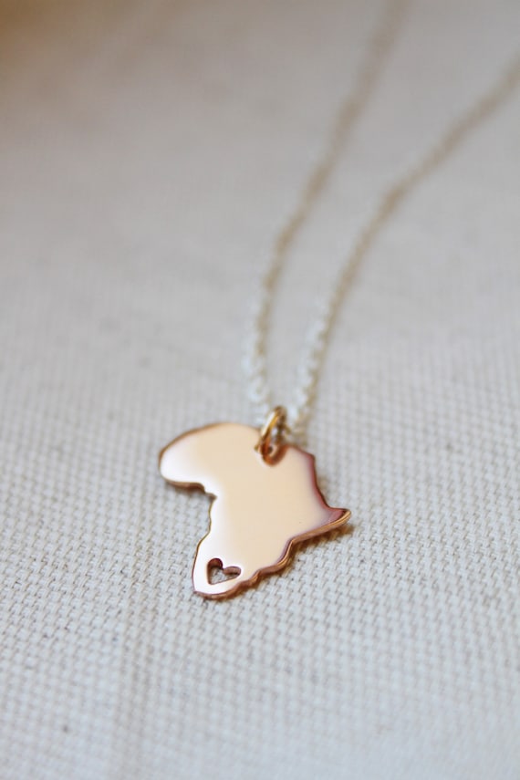 Rose gold africa pendant deals