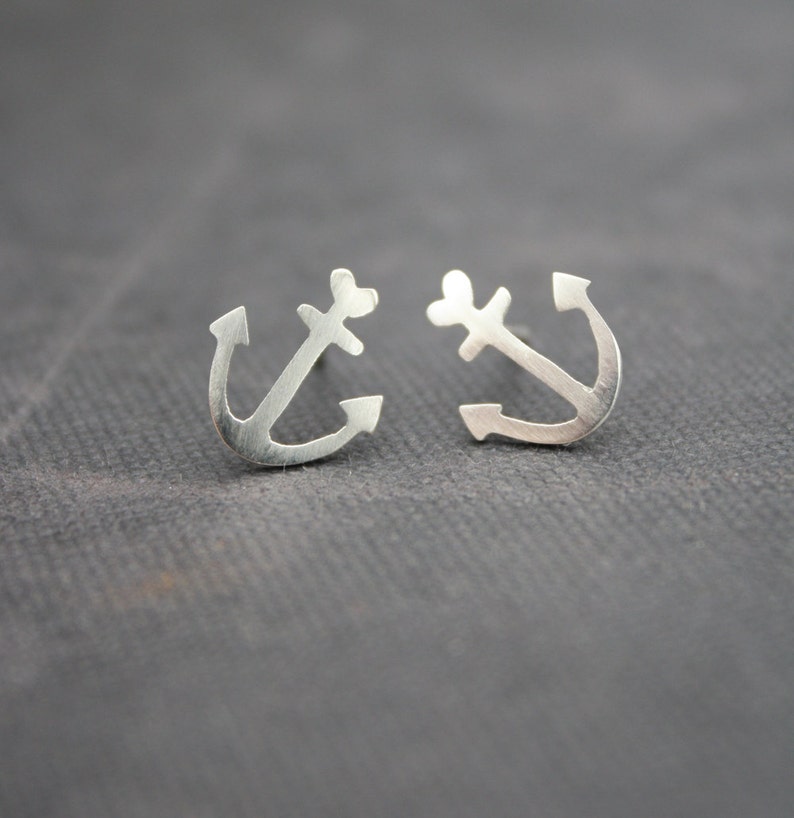 Anchor Earrings Anchor Studs Anchor Stud Earrings Love Jewelry Etsy