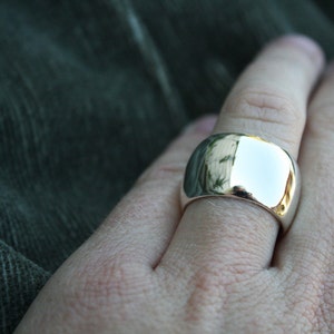 wide dome ring / solid heavy rounded statement ring / extra chunky sterling silver band