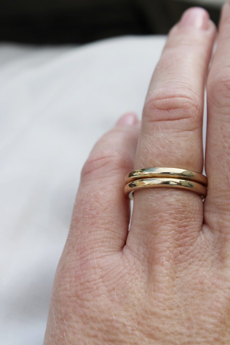 Fully Round Gold Ring / Yellow Gold Stacking Ring / 2.2mm Etsy