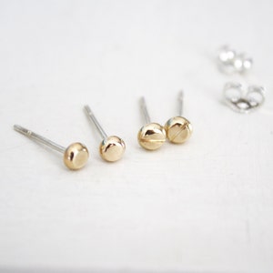 gold pebble studs gold round earrings little round studs solid gold