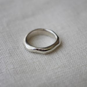 Thick Silver Wavy Ring Sand Cast in Solid Sterling Silver / Organic ...