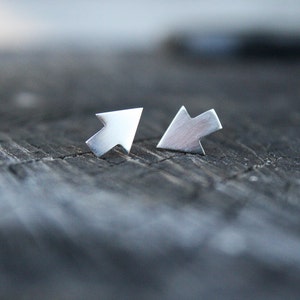 arrow stud earrings triangle chevron small everyday earrings sterling silver