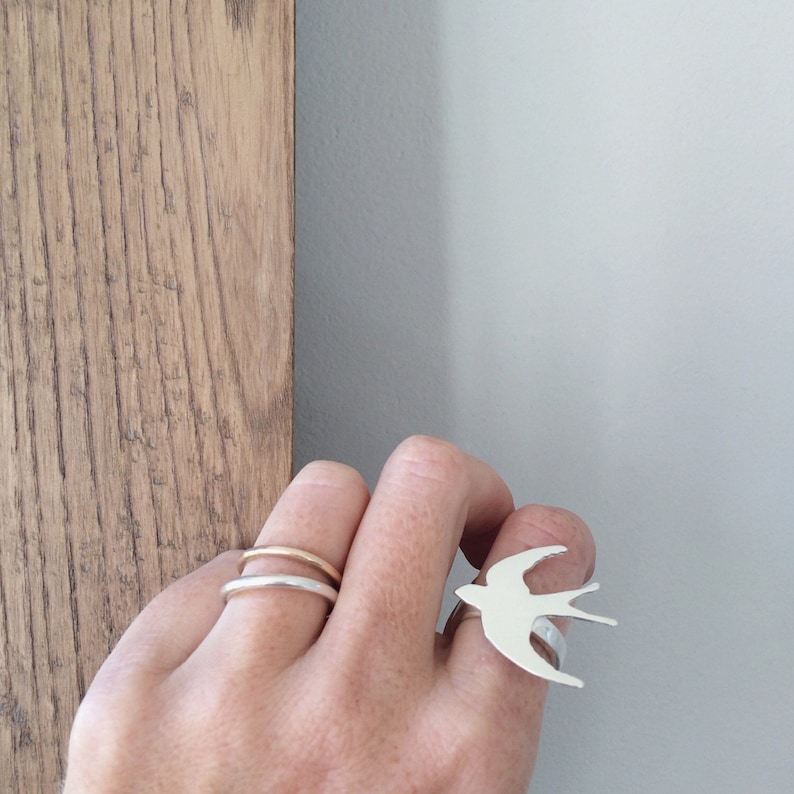 swallow ring bird ring sterling silver swallow bold ring image 1