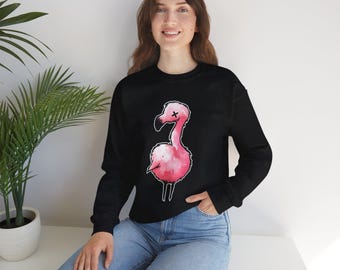 Whimsical Flamingo Crewneck Sweatshirt | Unisex Summer Style