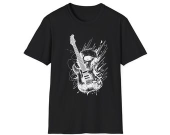 グランジギターグラフィックTシャツ - ユニセックスソフトスタイルコットンTシャツ