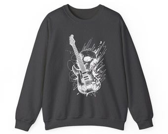 Guitar Skull Graphic Sweatshirt | Rock Music Pullover