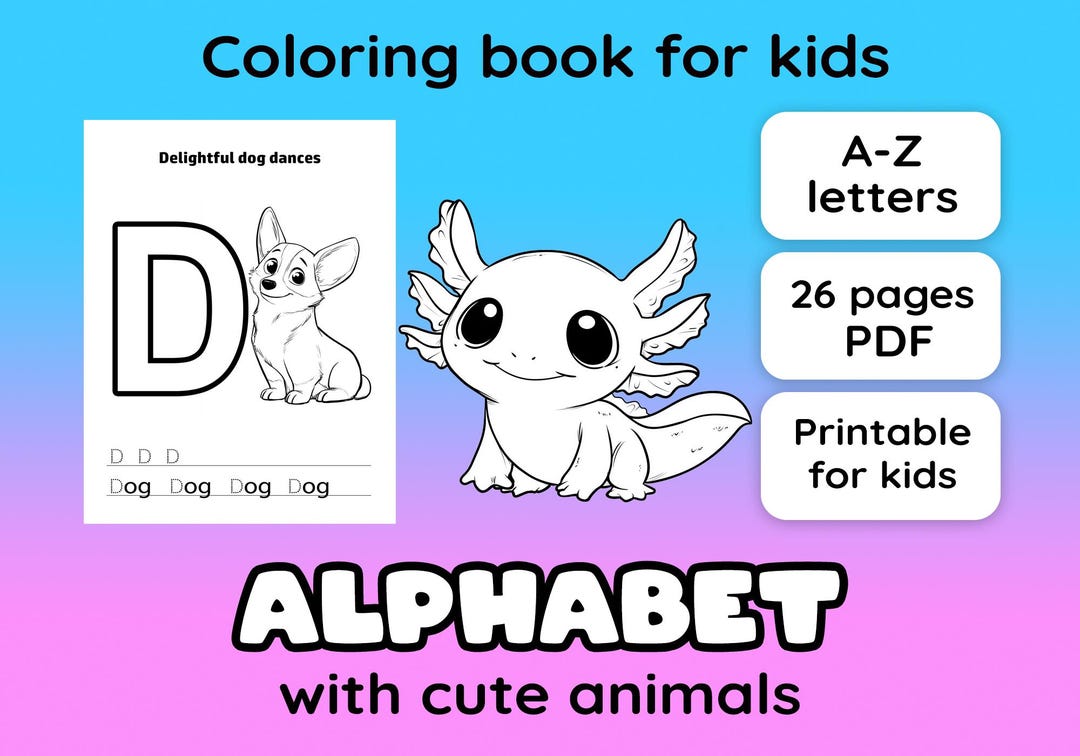 Alphabet Coloring Pages Printable for Toddlers, ABC Animal Alphabet ...