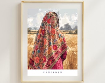 Punjaban Themed Digital Print | PatialaPrint | Punjabi Art