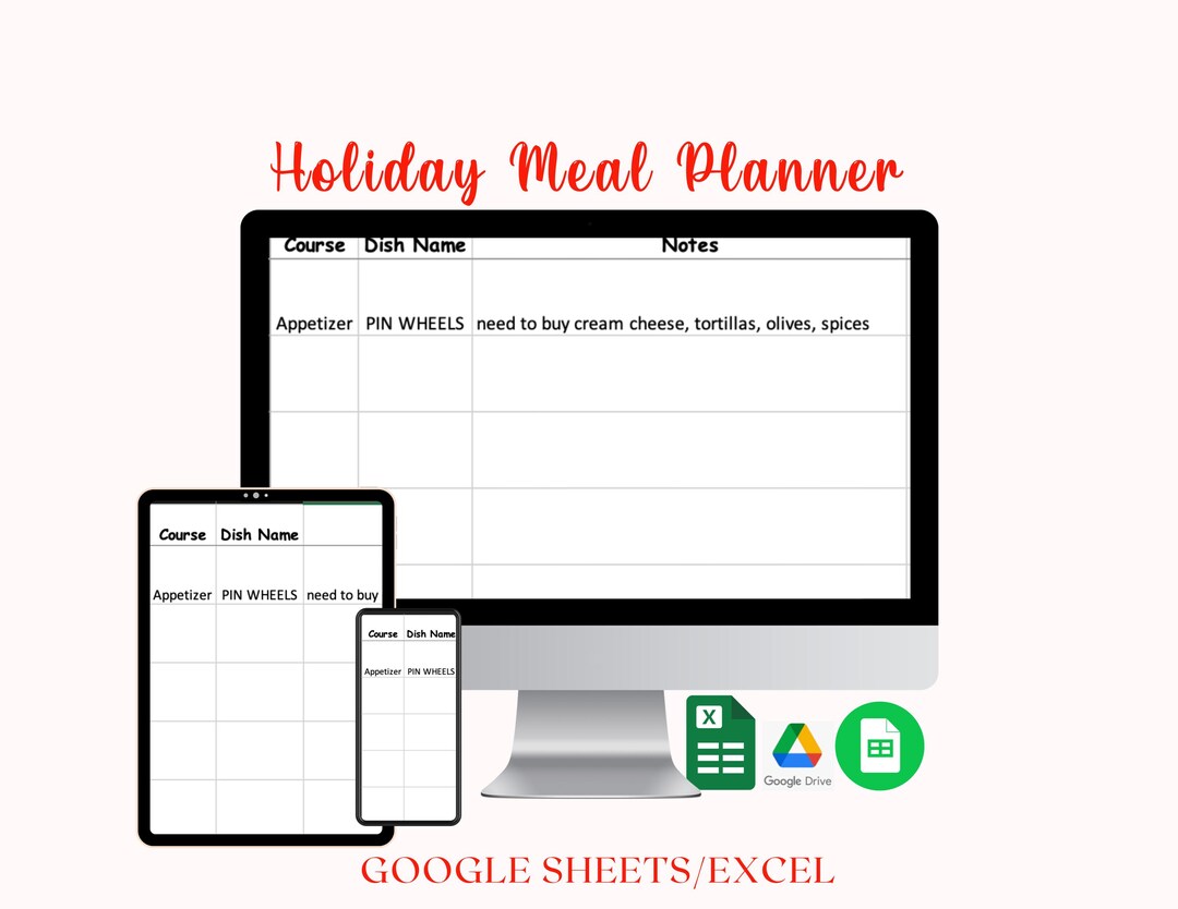 Cooking Timeline Example Holiday Meal Planner, Grocery Calculator Digital Download: Cooking ...