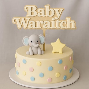 Junge Baby Shower Cake Topper, Junge Baby Shower Tortenstecker, Baby Shower Baby Name Cake Topper Holz, Benutzerdefinierte Cake Topper, Junge Tortendeko
