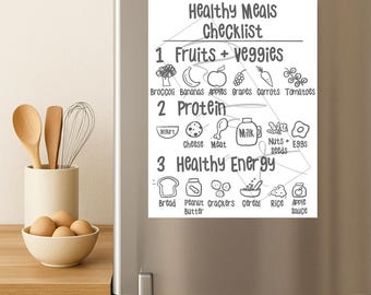 Kids Healthy Meals Checklist: Printable Nutrition Tracker (Digital Download)