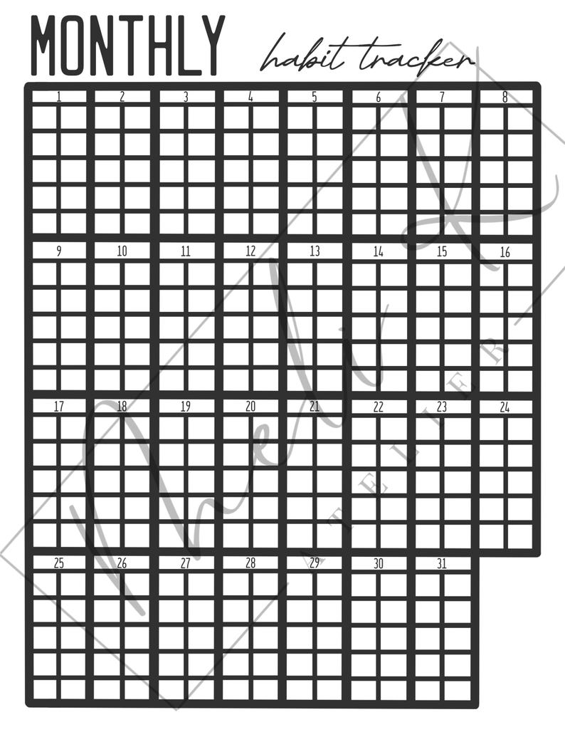 Printable Monthly Habit Tracker | Minimalist Color Guide & Planner ...