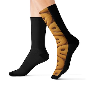 Nostalgic Potato Smile Pattern Socks, Back to School, Unique Wearable Art, Stylish Sock Gift, Playful Accessories for Food Lovers