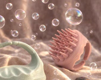 Spazzola per shampoo per cuoio capelluto, routine di cura dei capelli, delicata per il giorno del lavaggio • Strumento per la cura dei capelli