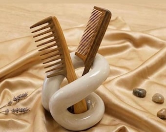 XL Sandalwood Hair Comb, Wide Tooth Detangler, Anti Frizz, Anti Static