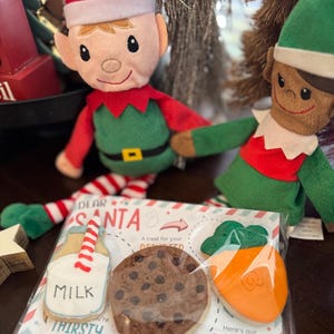 Set de galletas navideñas de Papá Noel y reno: Trío de leche, galleta y zanahoria