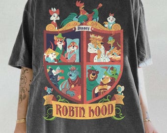 Retro shirt Robin Hood en vrienden, Disney Robin Hood shirt, Magic Kingdom familieshirt, meid Marian Little John Tee, shirt comfort kleuren
