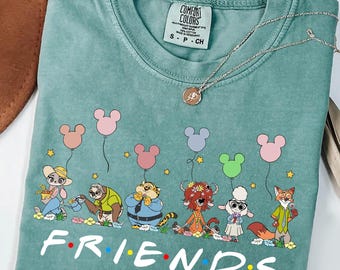 Retro Disney Zootopia Characters Shirt, Comfort Colors Nick Wilde Judy Hopps Shirt, Disney Family Trip Shirt, Zootopia Mickey Balloons Tee