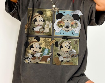 Maglietta Comfort Colors® Safari Topolino, Maglietta Topolino leopardato retrò, Maglietta Animal Kingdom, Maglietta Topolino, Maglietta Disney Safari