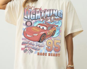 Camiseta vintage de Rayo McQueen, camiseta de la película Cars retro, gráfico de Street Legend Race Ready, camiseta de Pixar Need for Speed, camiseta con gif de cumpleaños