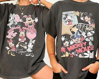 Comfortkleuren Mickey & Minnie-paar bijpassend shirt, minnaar Mickey en Minnie-T-shirt, Valentijnsdagcadeau, jubileumcadeau, Disneyland-reis