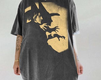 Vintage Witch Shadow Shirt, Retro Halloween Tee, Wicked Witch of the West Graphic Tee, Wizard of Oz Shirt, Spooky Fall Gift, Witchy Vintage