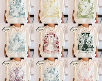 Retro Princess Graphic Shirt, Vintage Fairytale Tee, Magical Castle Shirt, Soft Color Unisex Shirt, Aesthetic Outfit, Birthday Gift for Her