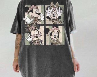 Disney Safari-shirt Minnie Mouse, Minnie-shirt met luipaardprint, Disney-T-shirt Animal Kingdom Disney, bijpassende T-shirt Safari Family, leuke vrouwentop met luipaardprint